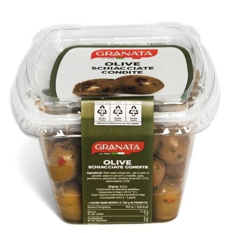 Granata Olive verdi schiacciate 270 g