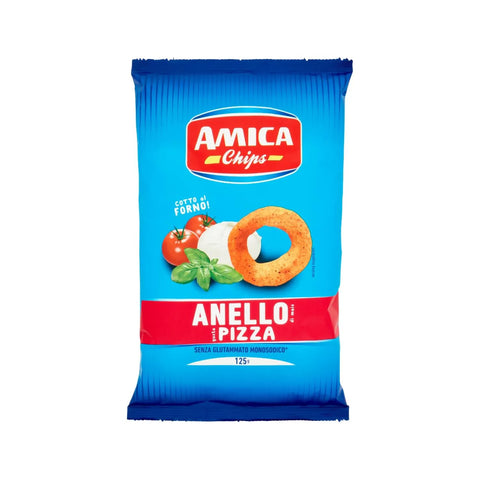 Amica Chips Anello Pizza knusprige Maisringe mit Pizzageschmack italienischer Snack