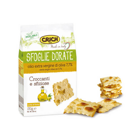 Crich Sfoglie Dorate 150 g italienische knusprige Olivenöl-Cracker