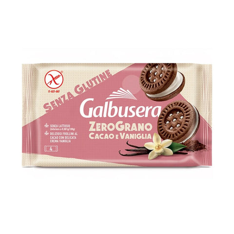 Galbusera Zerograno Cacao Vaniglia glutenfreie Kakaokekse mit Vanillecreme