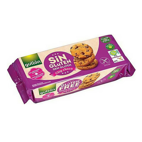 Gullon Senza Glutine Choco Chips glutenfreie Kekse mit Schokoladenstückchen knusprige Cookies aus Mais und Reismehl