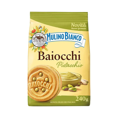 Mulino Bianco Baiocchi Pistacchio Doppelkekse mit Pistaziencreme