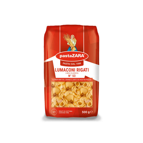 Pasta Zara Lumaconi Rigati 500 g italienische große Muschelpasta