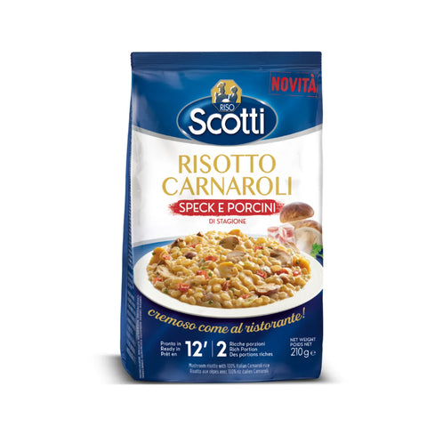 Riso Scotti Risotto Carnaroli Speck e Porcini italienisches Risotto mit Speck und Steinpilzen