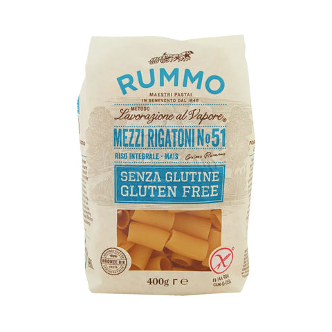 Rummo Senza Glutine Mezzi Rigatoni glutenfreie Pasta aus Reis und Mais