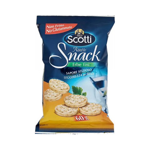 Scotti Riso Snack Erbe Fini knuspriger Reissnack mit mediterranen Kräutern
