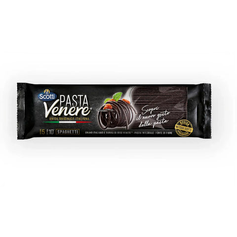 Scotti Spaghetti Venere dunkle Vollkornspaghetti mit Venere Schwarzreis aus Italien