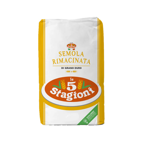 5 Stagioni Semola Rimacinata fein gemahlener Hartweizengrieß 1 kg italienisches Mehl