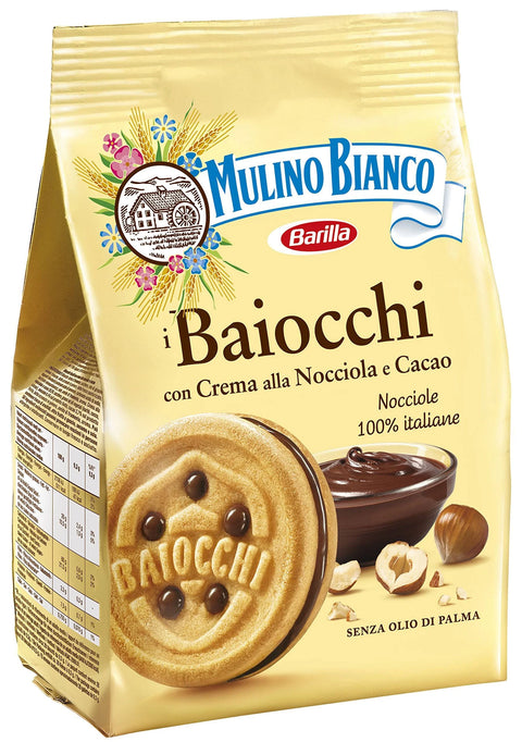 Mulino Bianco Baiocchi Nocciola Doppelkekse mit Haselnuss-Kakaocreme